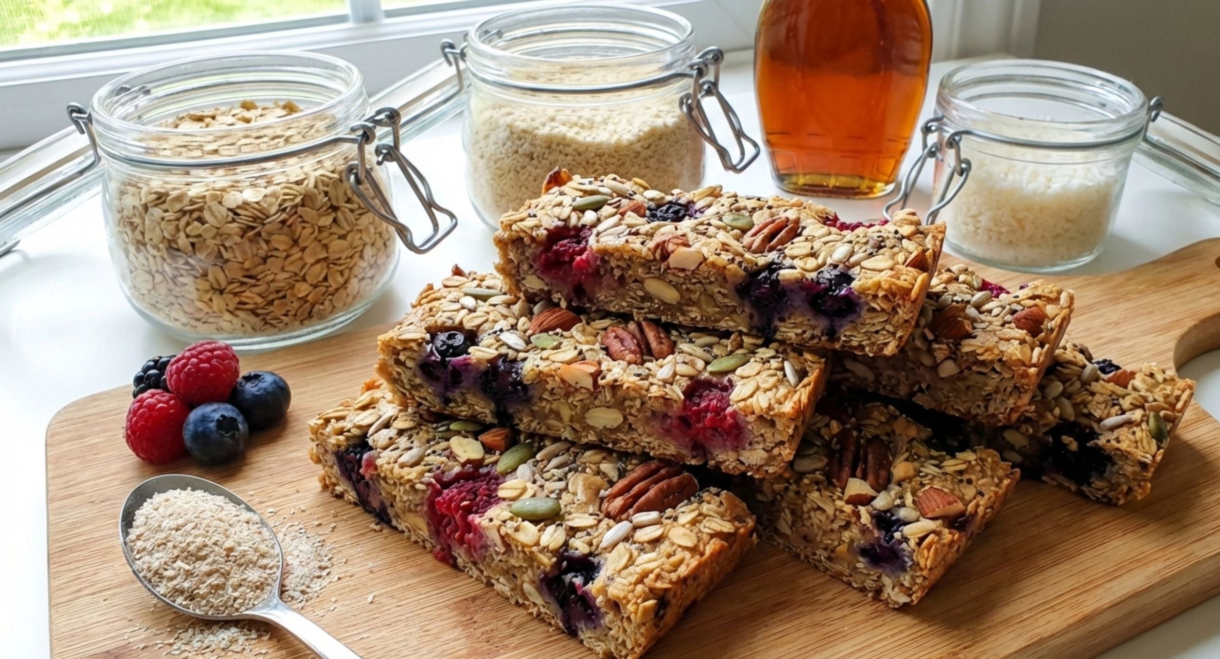 High-Fibre Berry Psyllium Breakfast Bars – On-The-Go Fuel