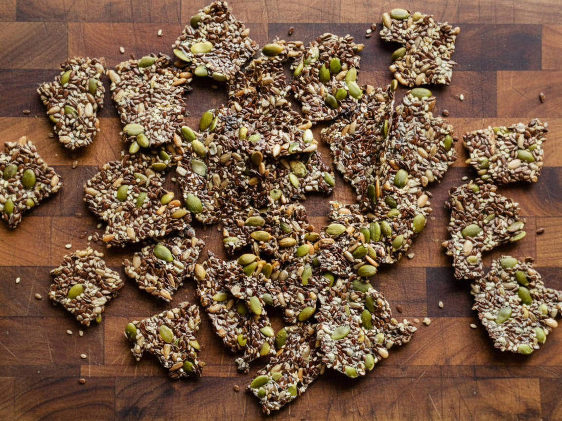 Psyllium seed crackers