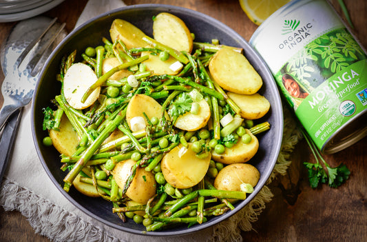 Warm New Potato Salad with Moringa Vinaigrette