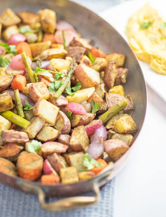 Mindful Medley: Roasted Spring Vegetables Tossed with Adaptogenic Herbs