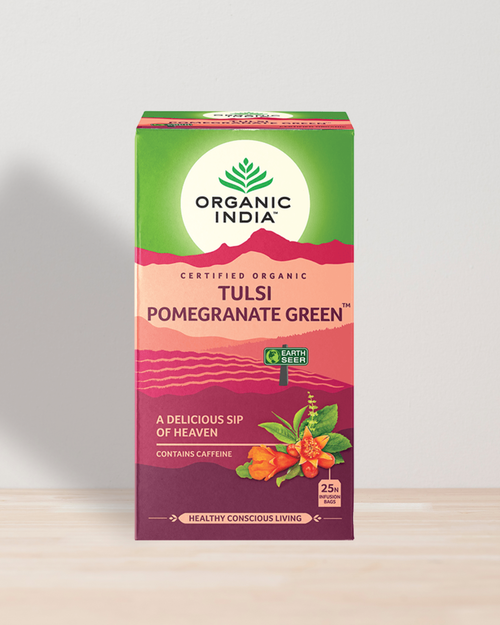 Tulsi Pomegranate Green organicindiaau Certified Organic Herbal Teas and Supplements