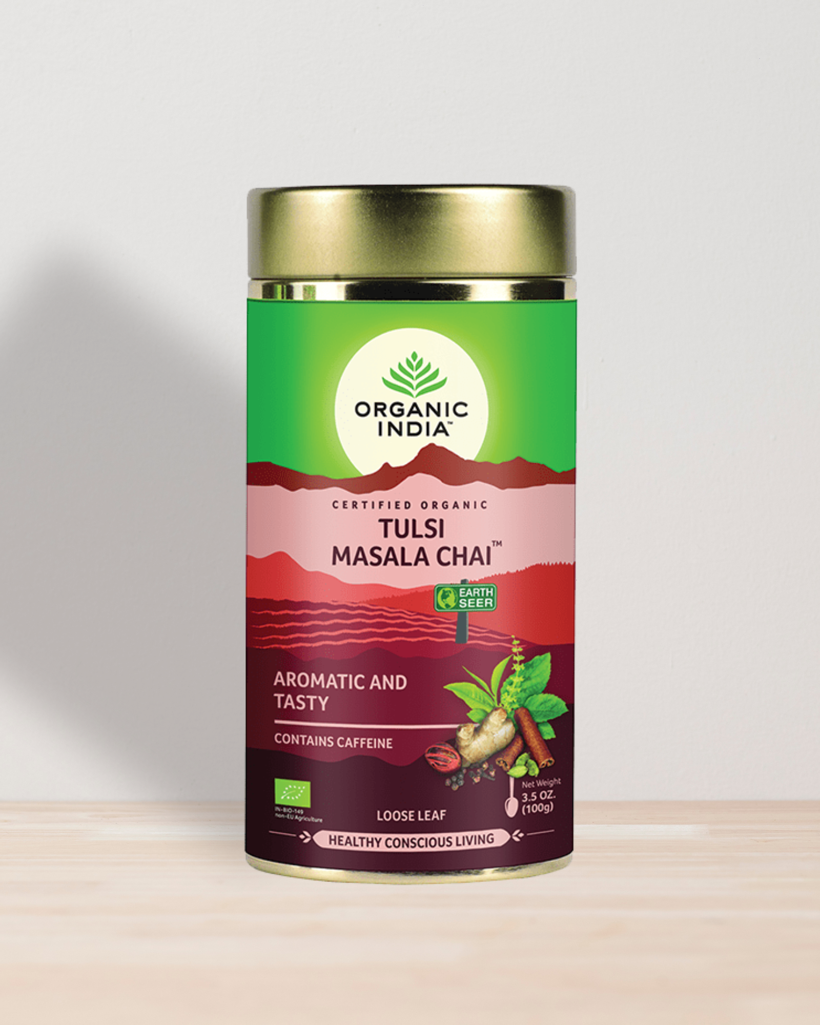 Tulsi Masala Chai Loose Leaf organicindiaau Certified Organic Herbal Teas and Supplements