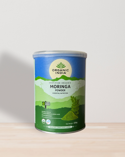 Moringa Leaf Powder (226g) organicindiaau Certified Organic Herbal Teas and Supplements