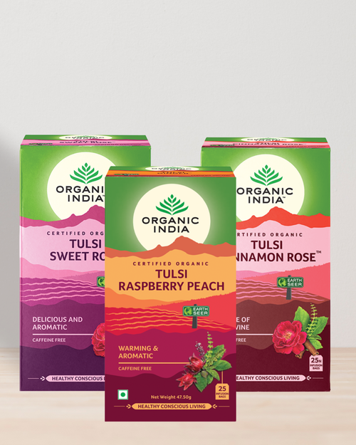 Tulsi Floral Bundle organicindiaau Certified Organic Herbal Teas and Supplements