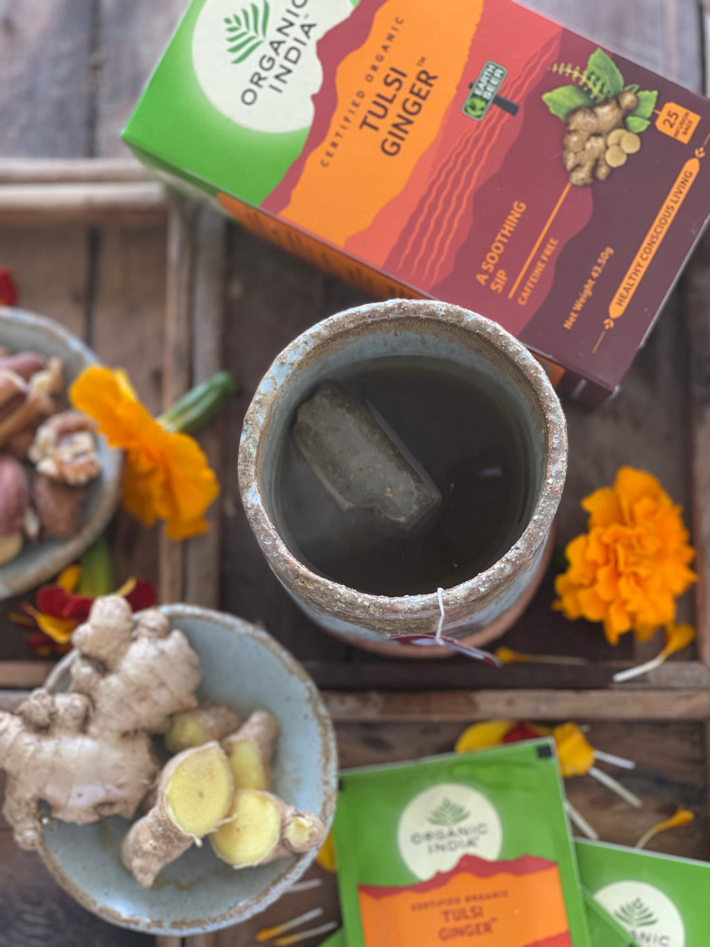 Tulsi Ginger Bundle organicindiaau Certified Organic Herbal Teas and Supplements