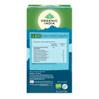 Organic India product packaging with green and blue design on a white background