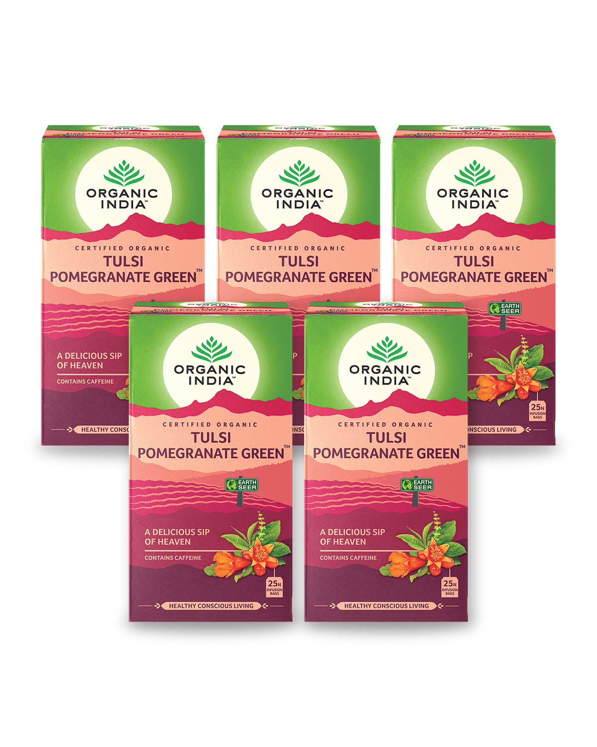 Tulsi Pomegranate Green Bundle (5 Packs) - 5 packs