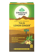 Organic India Tulsi Lemon Ginger, Tulsi tea, organic tea, tulsi, herbal tea, herbal infusions, sleep tea, turmeric tea, ashwagandha, holy basil, holy basil tea, green tea, lemon ginger tea, tea for sleep, moringa, ORGANIC INDIA, ORGANIC INDIA Australia, herbal supplements